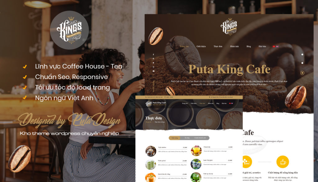 Puta Theme King Cafe | Mẫu Theme Wordpress Coffee Giá Rẻ
