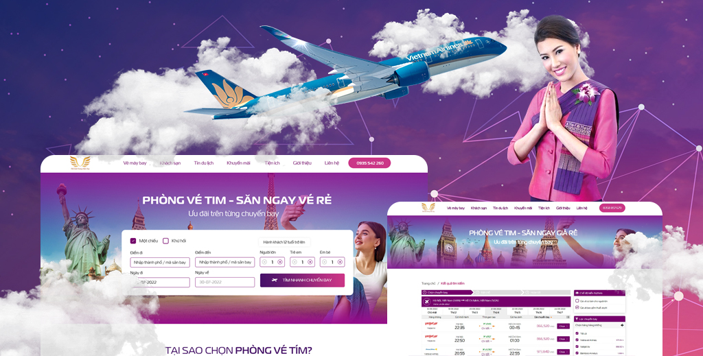 Thiết kế web Vé máy bay Nha Trang | PutaDesign